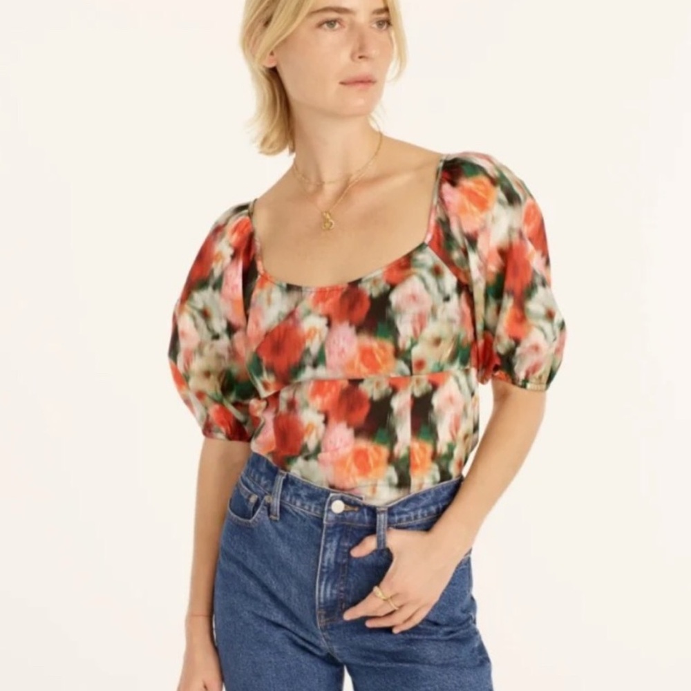 J Crew Squareneck Top in Liberty Hazy Days Floral size 12